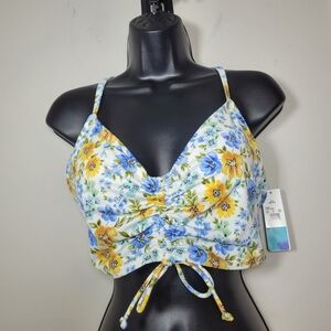 NWT Beach Betty by Miracle Brands Floral Swim Top sz M 678022